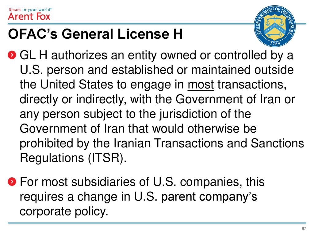 ofac license h ofac license h