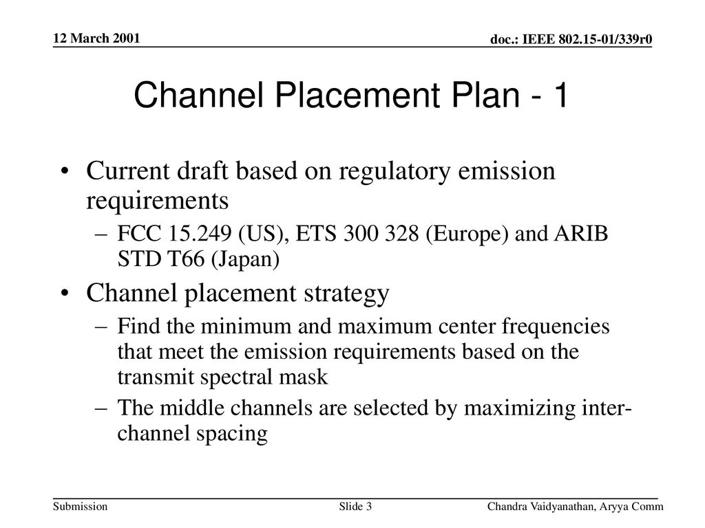 Channel Placement Plan - 1