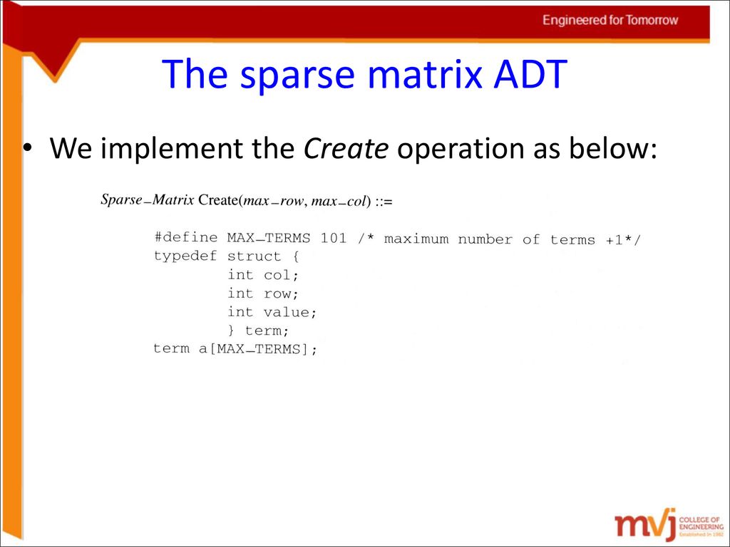 Data Structures Unit-2 Engineered for Tomorrow CSE, MVJCE. - ppt download