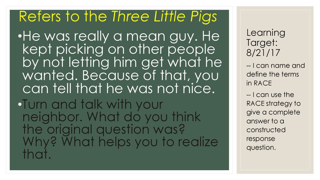 Refers to the Three Little Pigs - ppt download