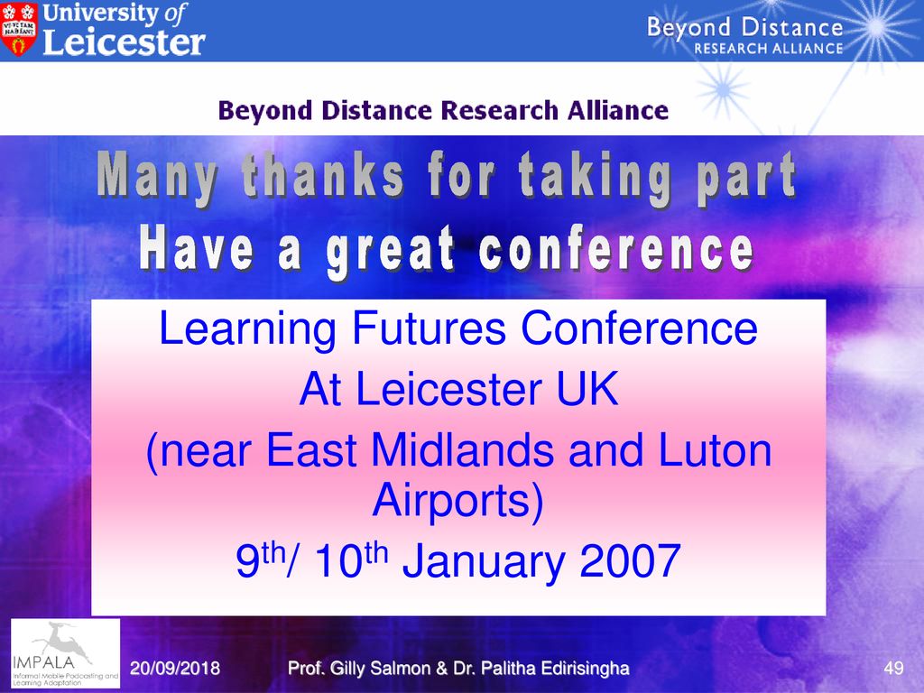 Many thanks for taking part Have a great conference