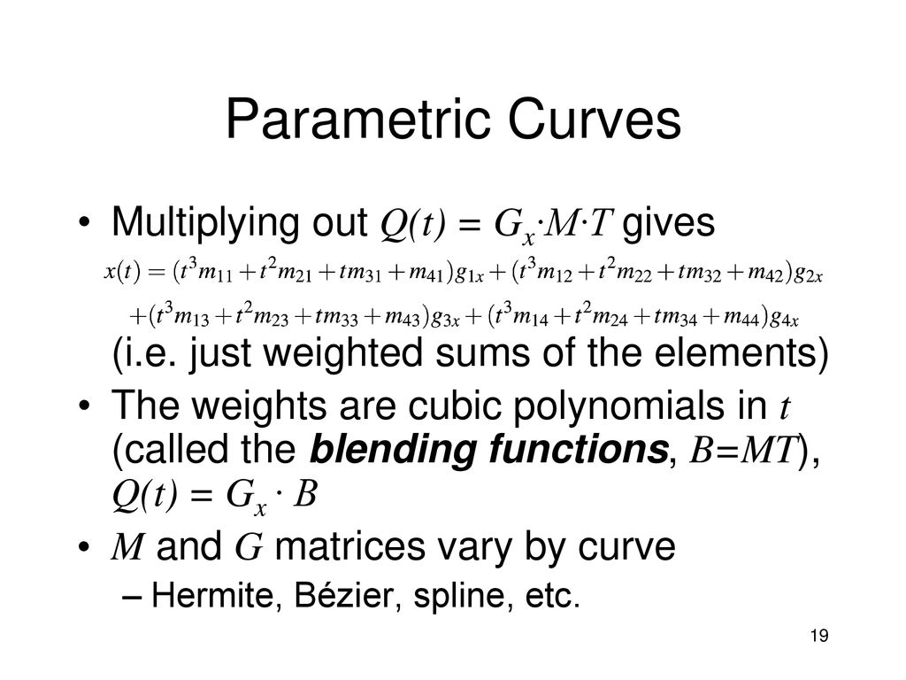 Cs 430 536 Computer Graphics I Intro To Curves Week 4 Lecture 7 Ppt Download