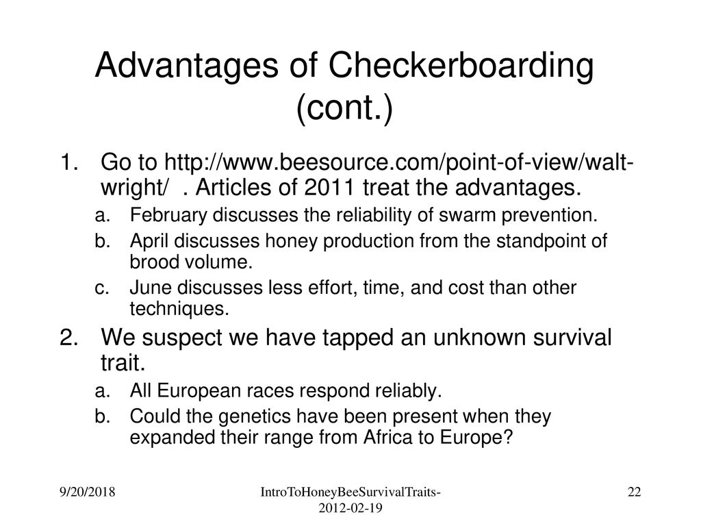 Advantages of Checkerboarding (cont.)