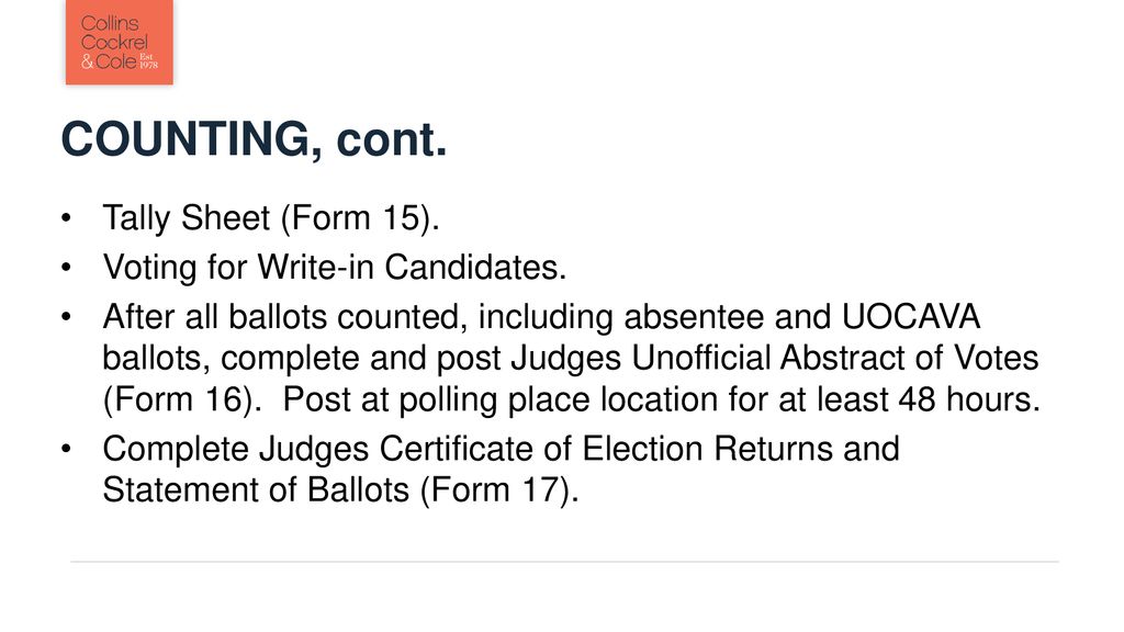 Election Judge Training For Polling Place Elections Ppt Download