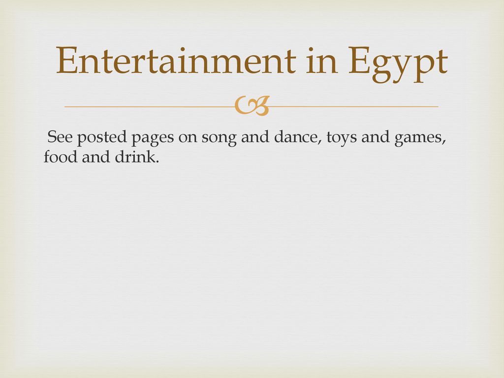 Entertainment in Egypt