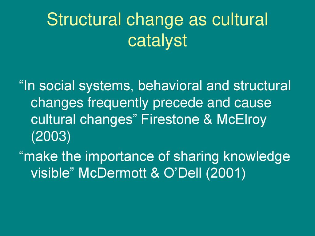 Structural change as cultural catalyst