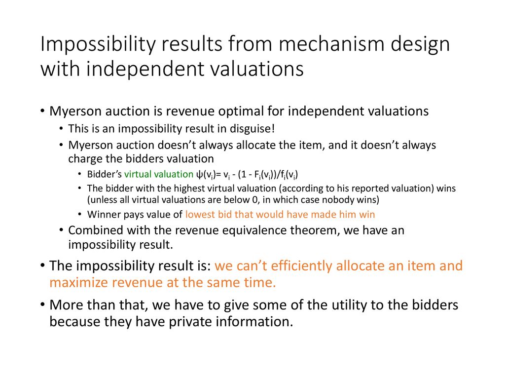 Mechanism design with correlated distributions - ppt download