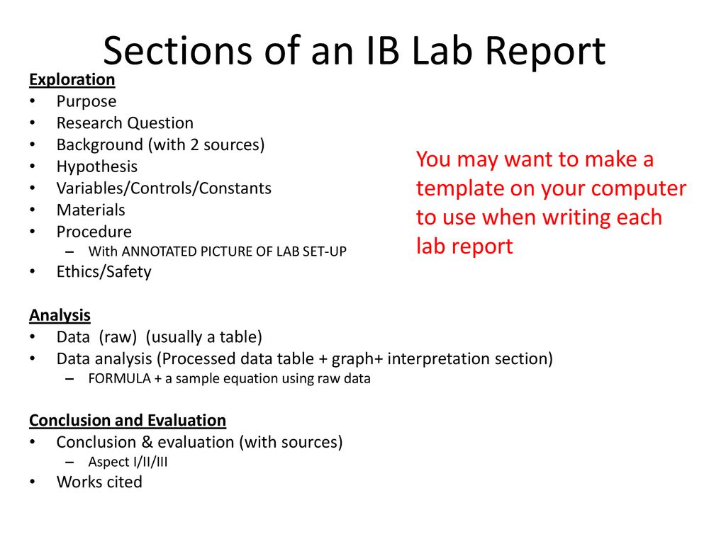 How to Format a Biology Lab Report Within Ib Lab Report Template
