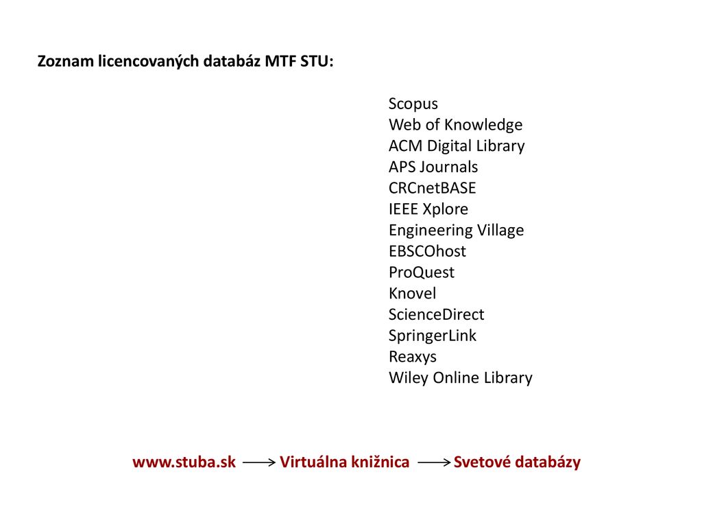 Virtuálna knižnica Svetové databázy - ppt download