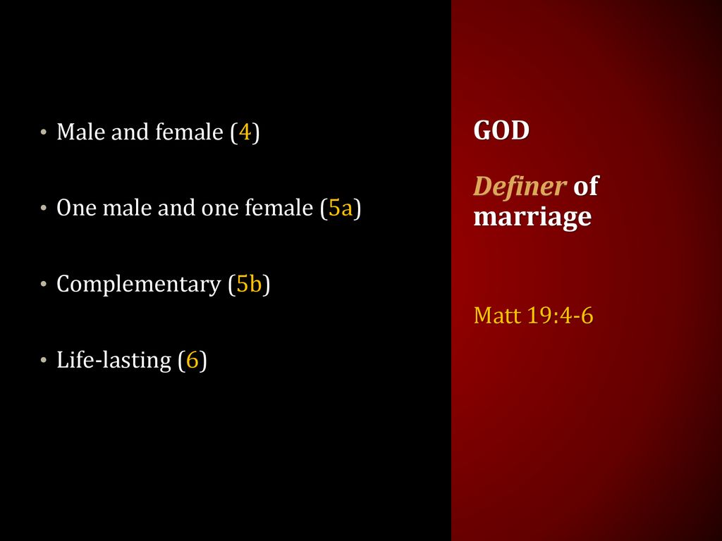God Definer of marriage Male and female (4)