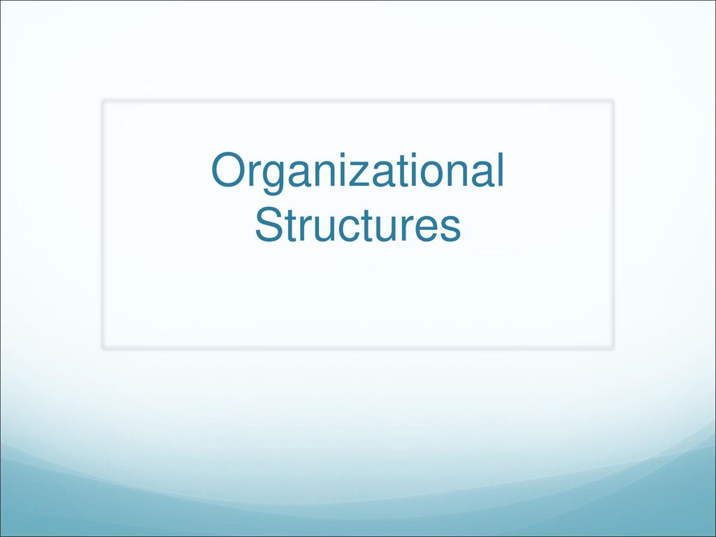 Organizational Structures - ppt download