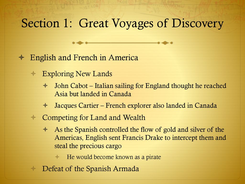 Section 1: Great Voyages of Discovery