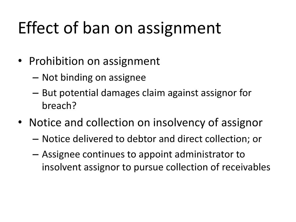 definition ban on assignment