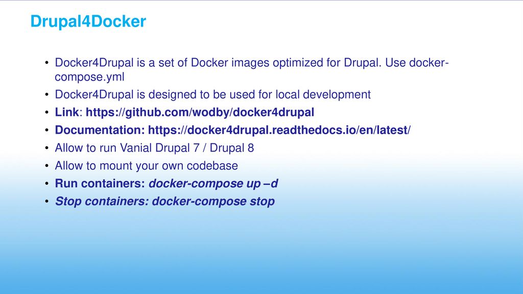 Drupal vm and docker4drupal as consistent drupal development platform
