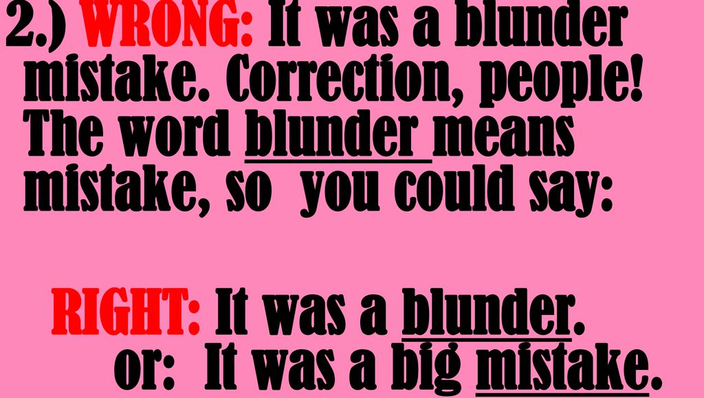 What does blunder mean?