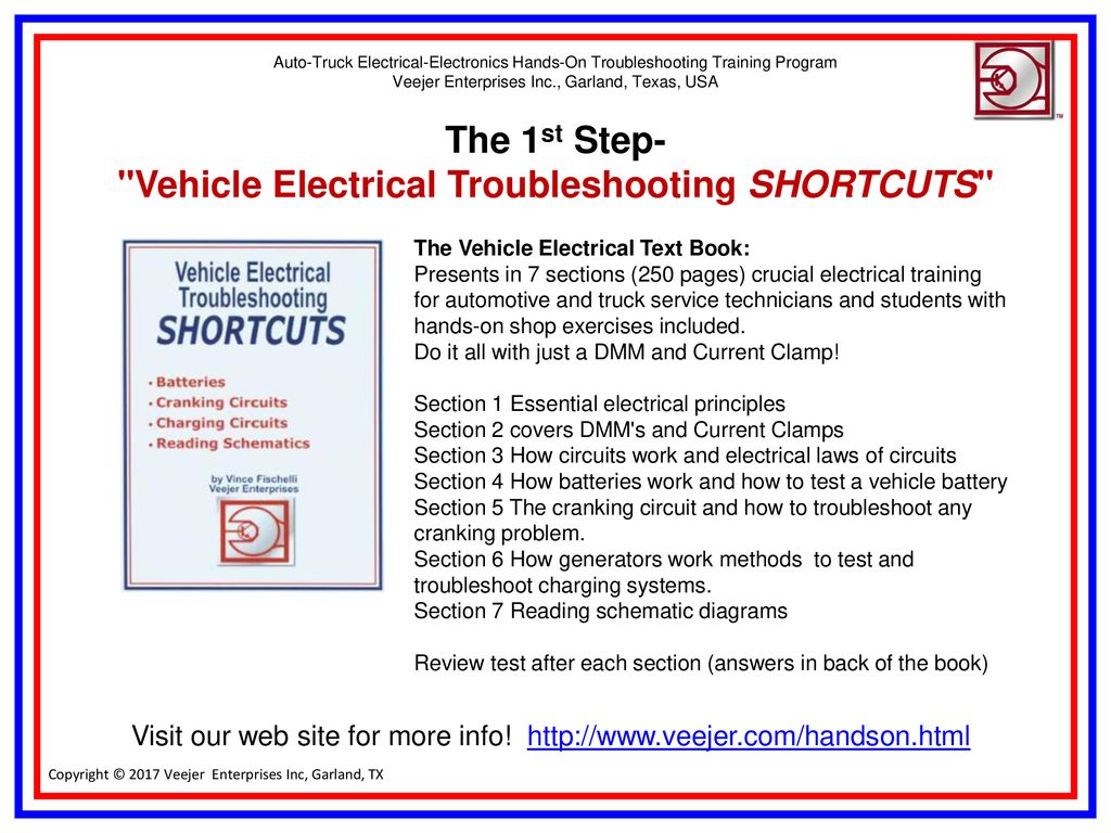 Vehicle ElectricalElectronics Troubleshooting Training Program ppt