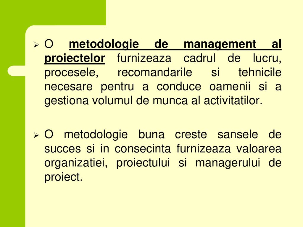 Disciplina: Managementul poiectelor - ppt download