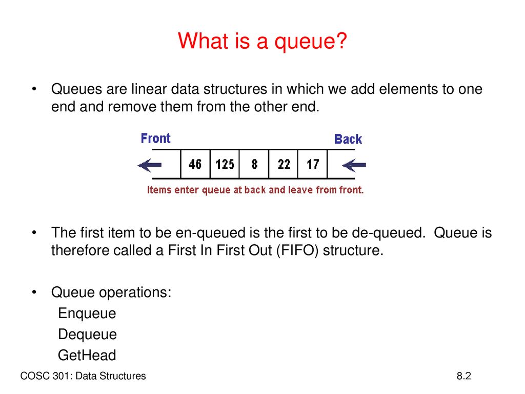 Queues What is a queue? Queue Implementations: As Array - ppt download