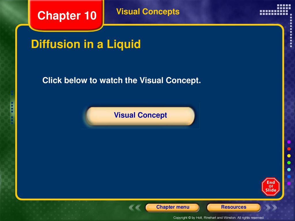 Chapter 10 Diffusion in a Liquid Visual Concepts