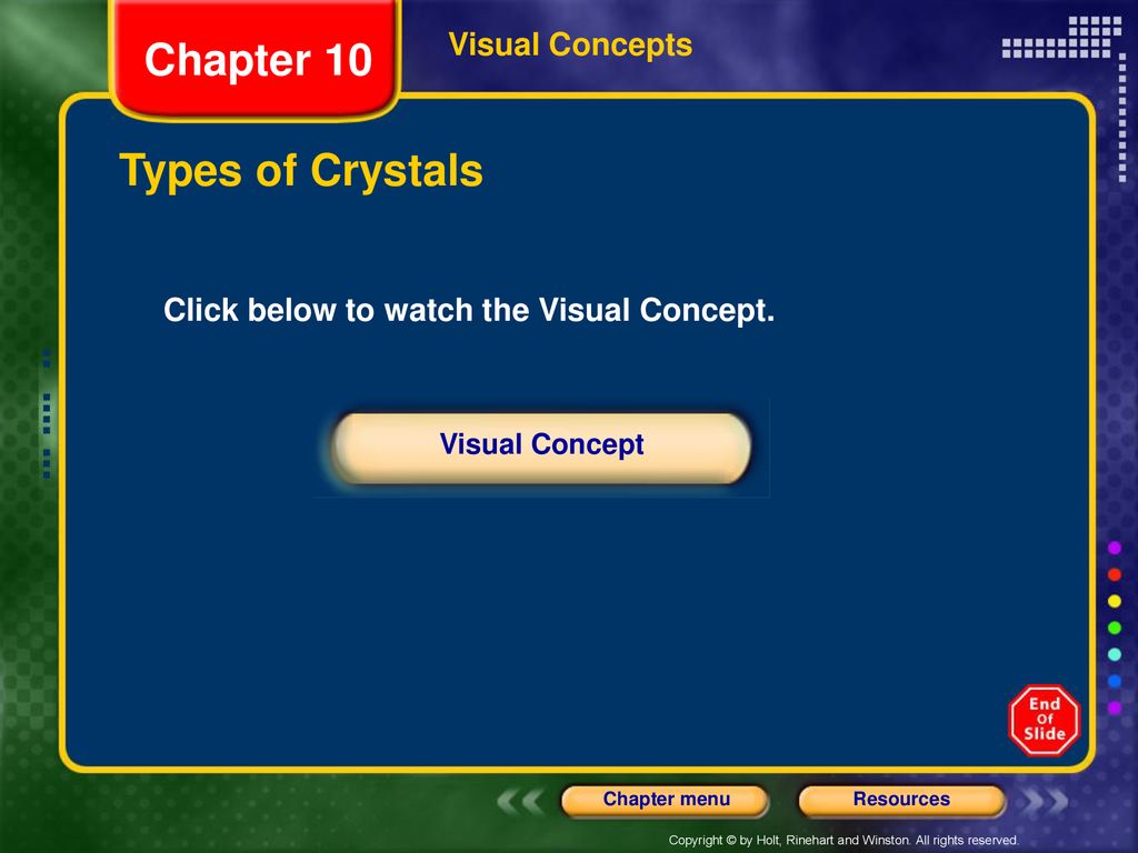 Chapter 10 Types of Crystals Visual Concepts