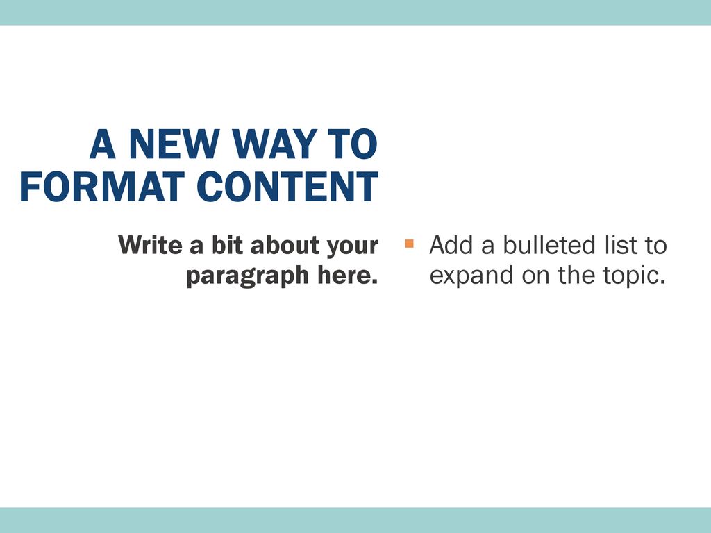 A NEW WAY TO FORMAT CONTENT