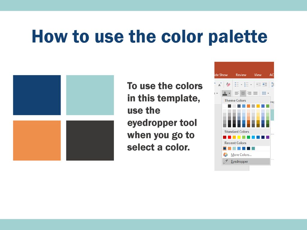 How to use the color palette