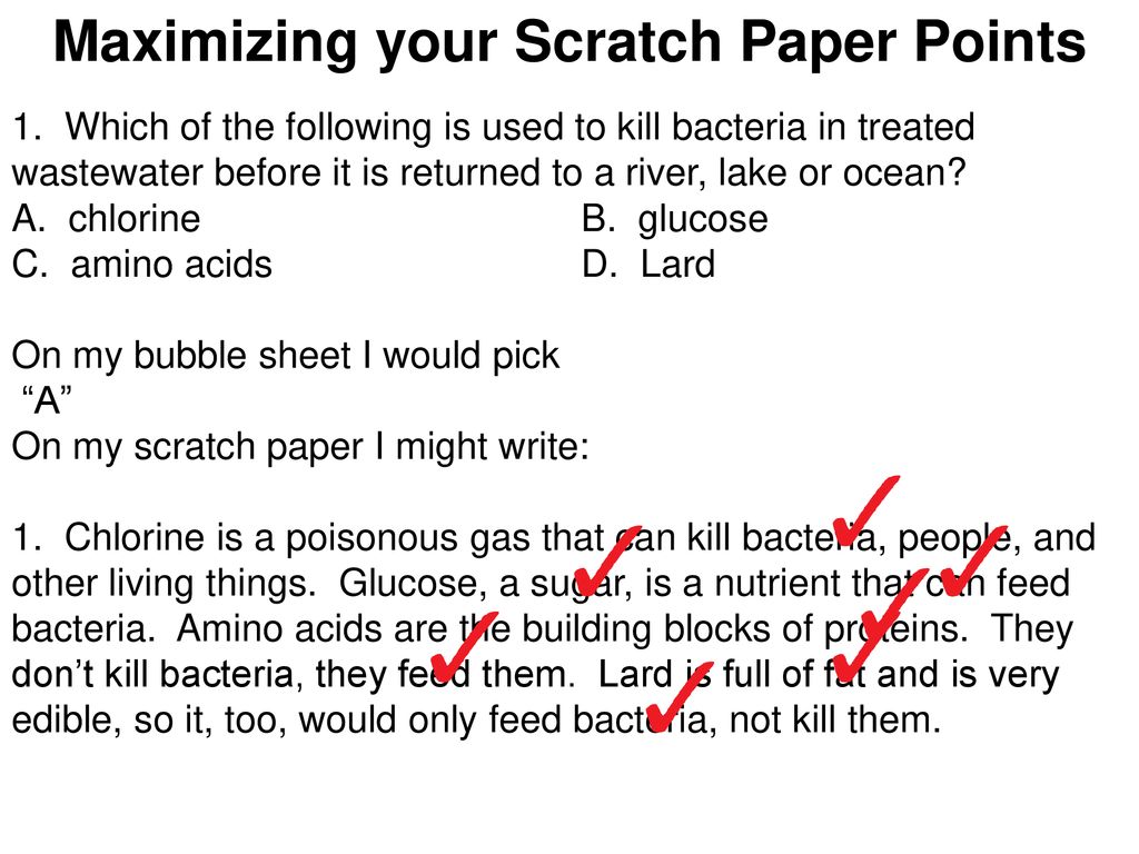 Maximizing your Scratch Paper Points