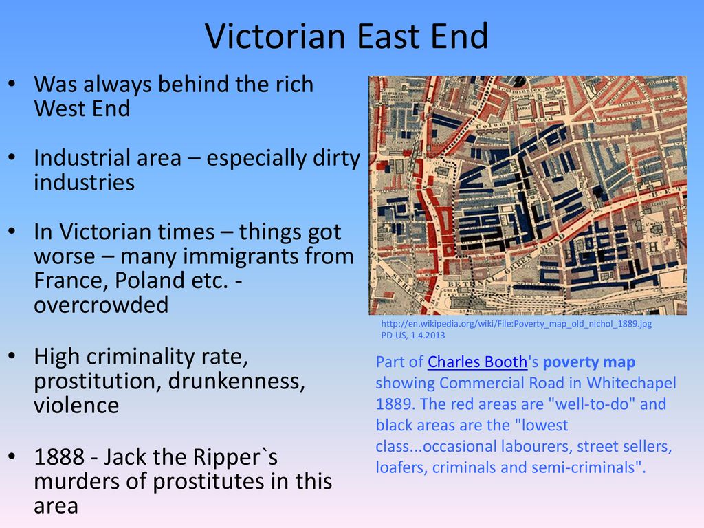 Victorian East End Was always behind the rich West End