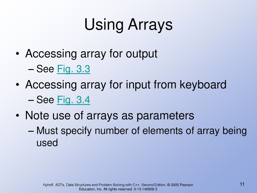 Using Arrays Accessing array for output