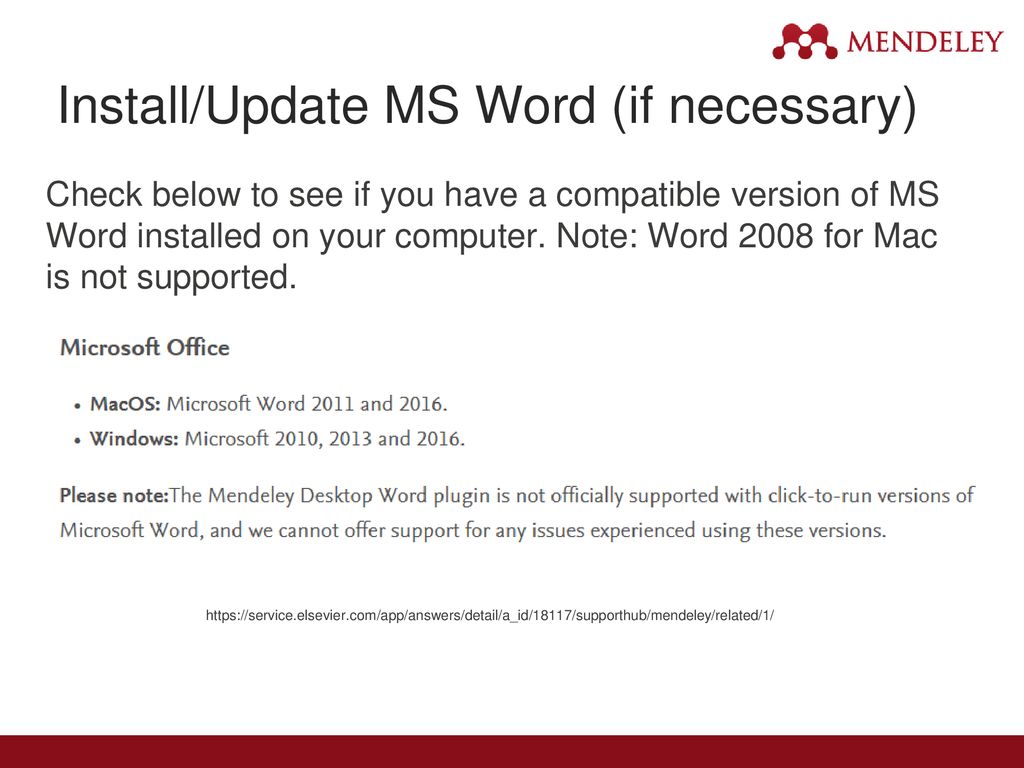 mendeley for word 2016 windows