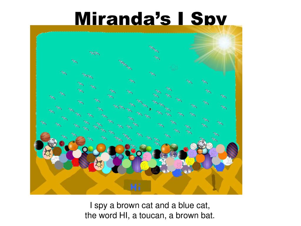 Miranda’s I Spy I spy a brown cat and a blue cat,