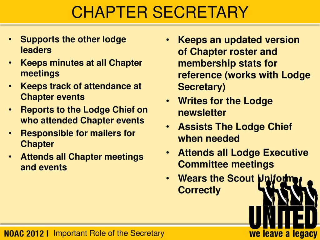 Important Role of the Secretary ppt download