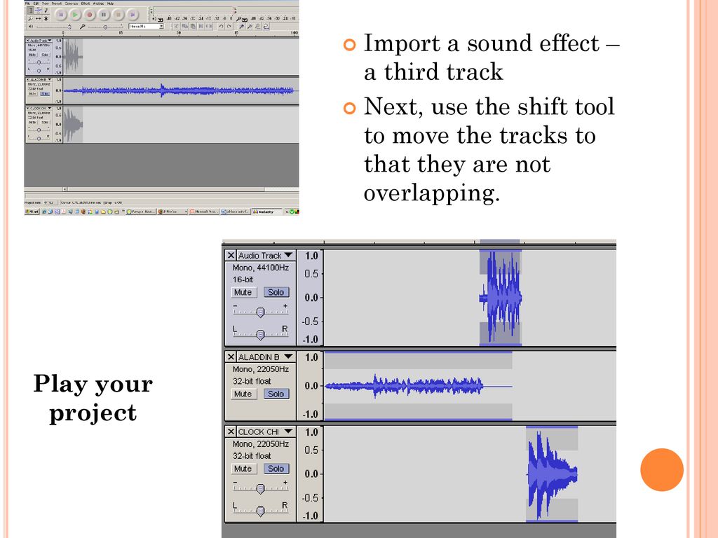 Import a sound effect – a third track