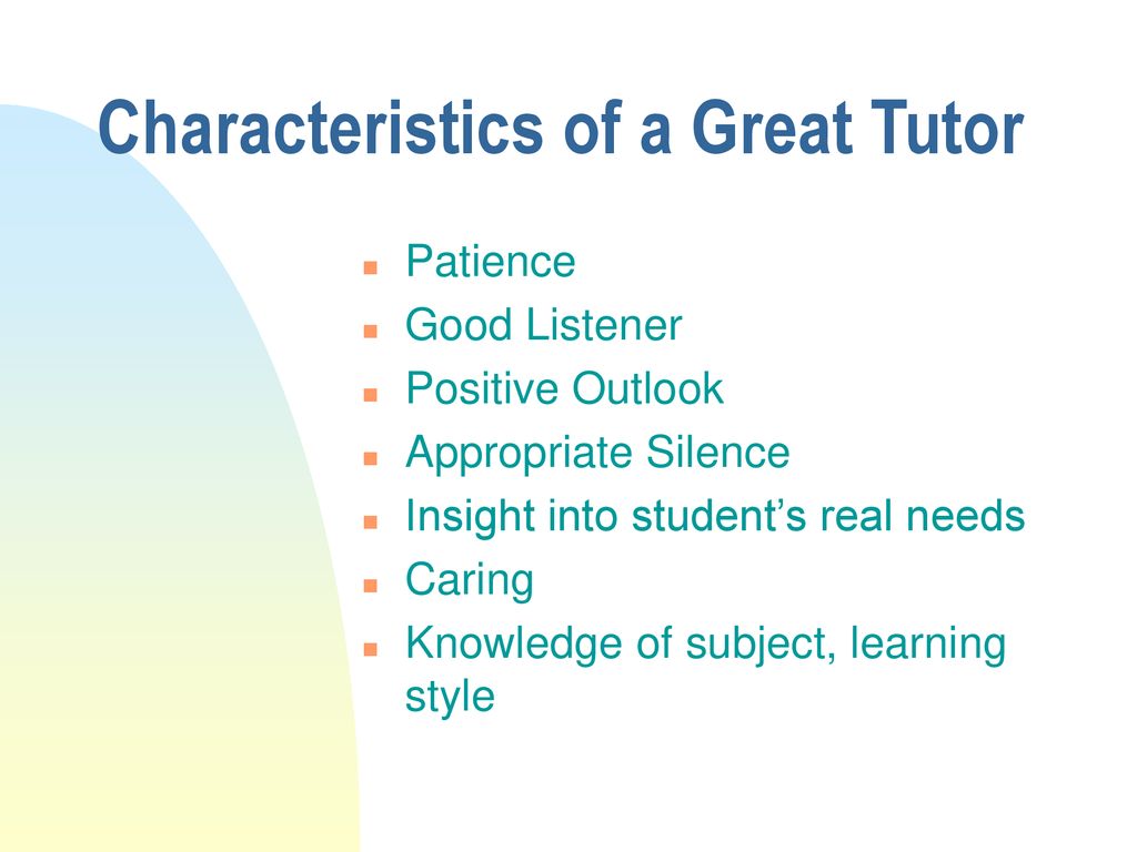 qualities of a tutor