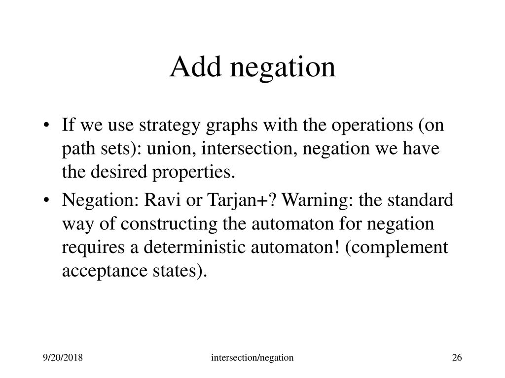 Intersection and Negation of strategies - ppt download