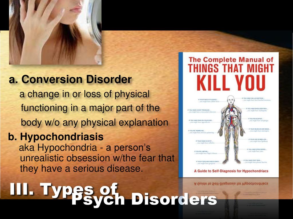 III. Types of Psych Disorders