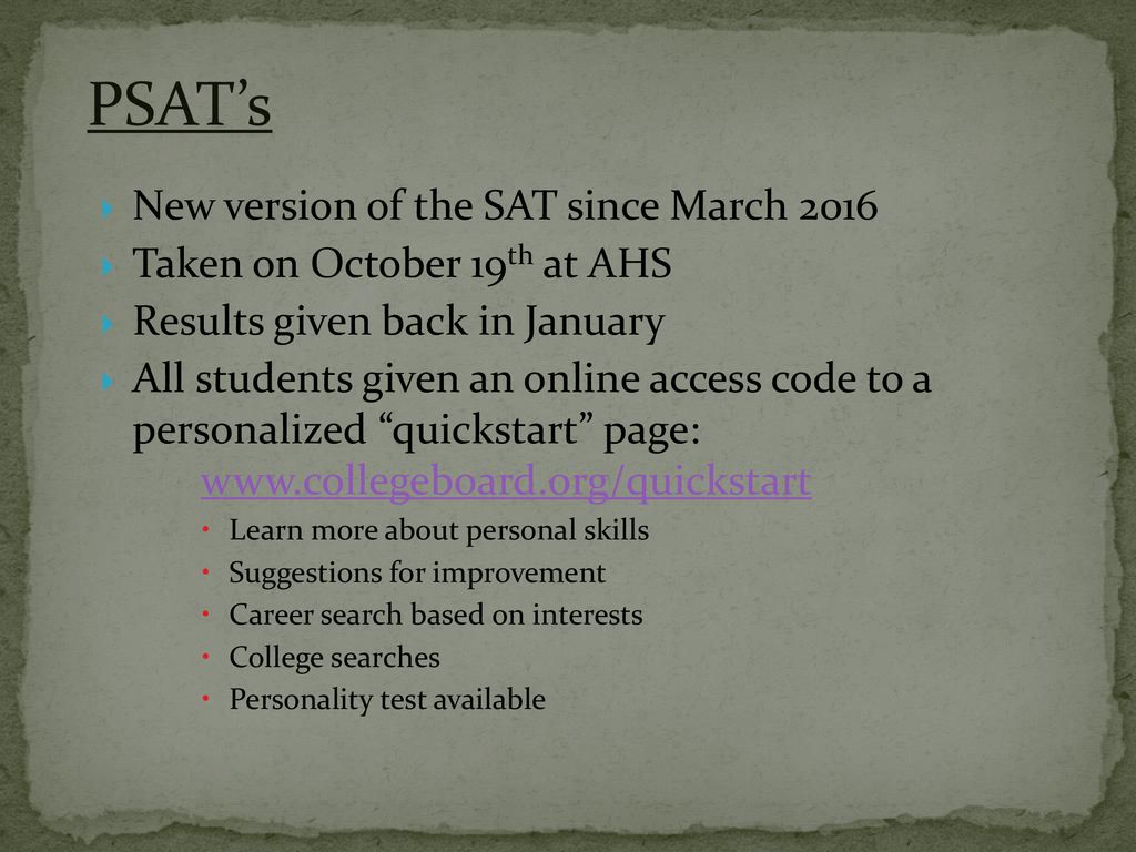How to Evaluate a College & Testing PSAT, SAT & ACT ppt download