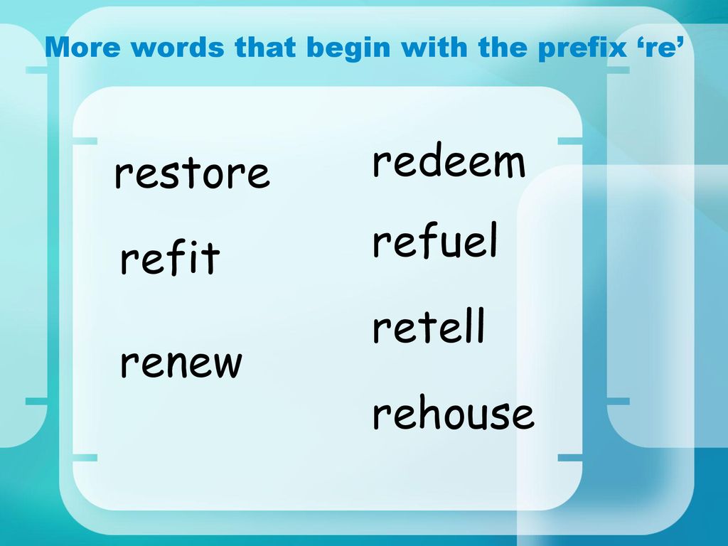 Words with prefix be. Words with prefixes. Префикс Ре. Приставка. Приставки re mis under over dis.
