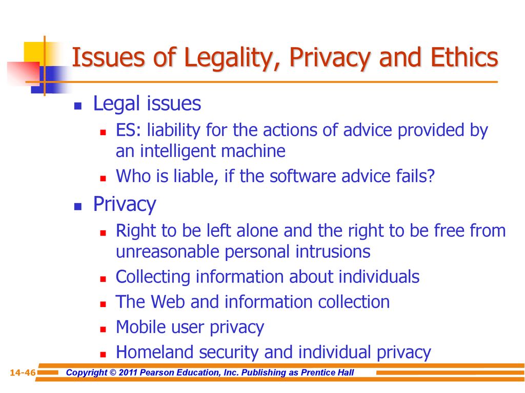 Issues of Legality, Privacy and Ethics