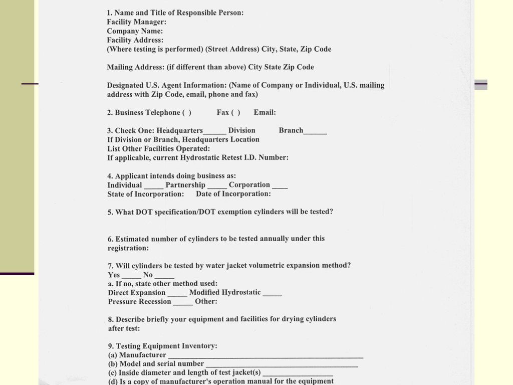 Dot Cylinder Testing Certification And Approval Requirements