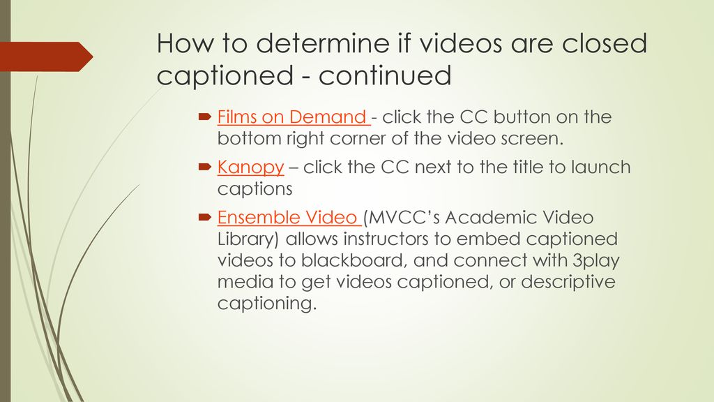 Captioning Video Compliance ppt download