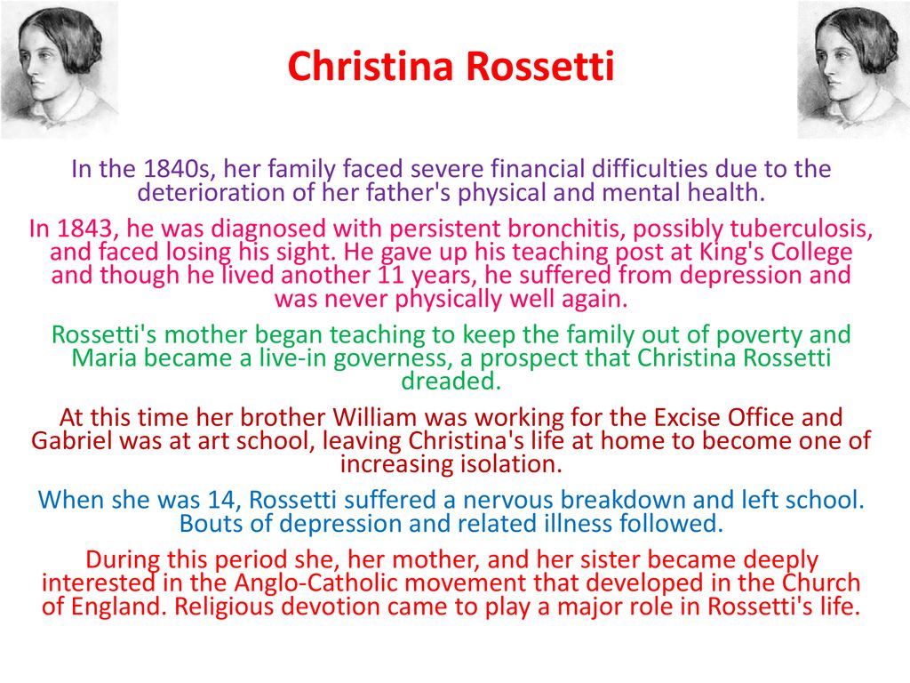An Introduction to Christina Rossetti Thursday, 20 September ppt download