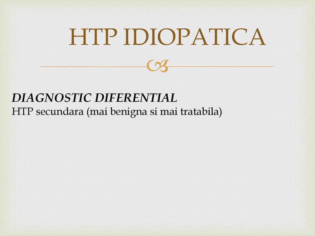 HTP IDIOPATICA DIAGNOSTIC DIFERENTIAL