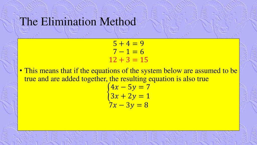 Solve Systems Of Linear Equations By Elimination Ppt Download