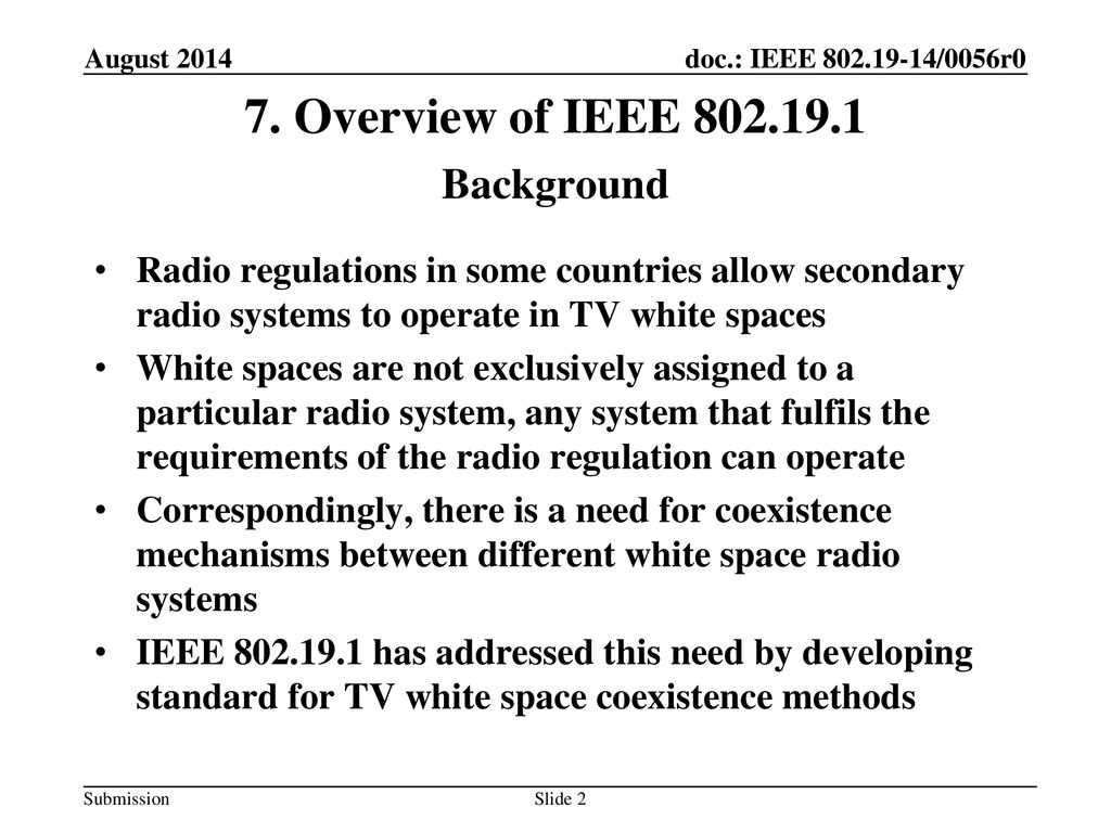 7. Overview of IEEE Background