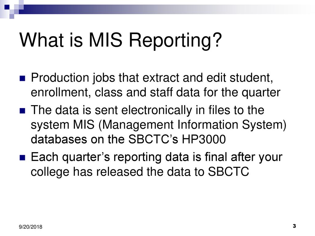 What is MIS Reporting Production jobs that extract and edit student, enrollment, class and staff data for the quarter.