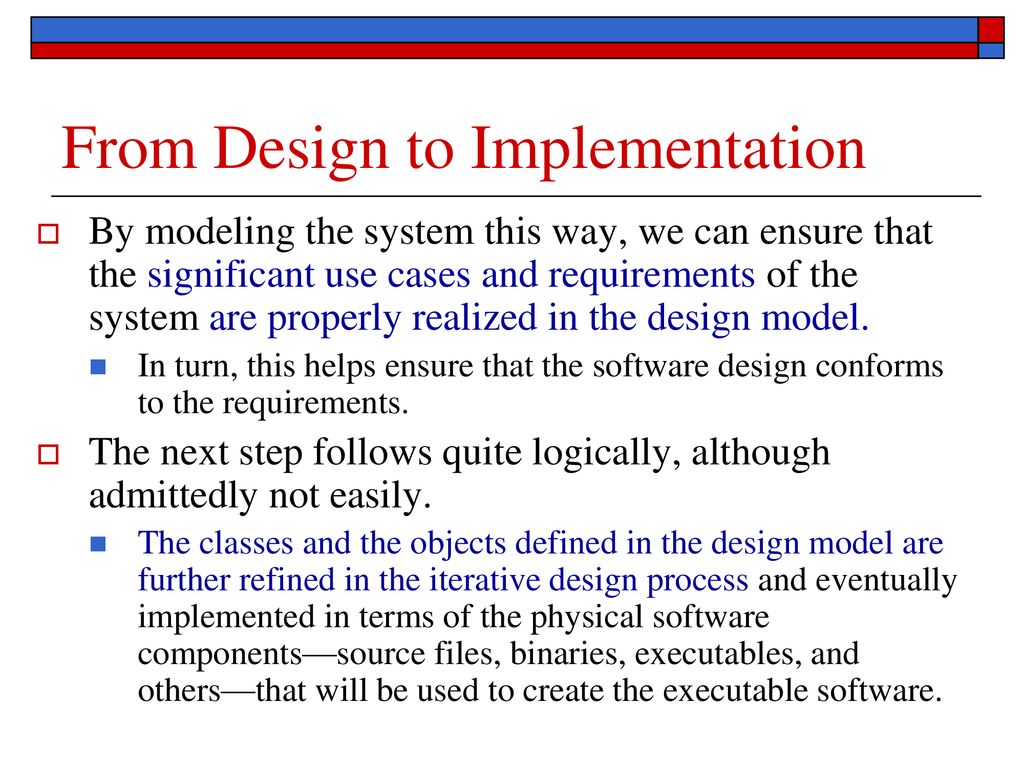 From Design to Implementation