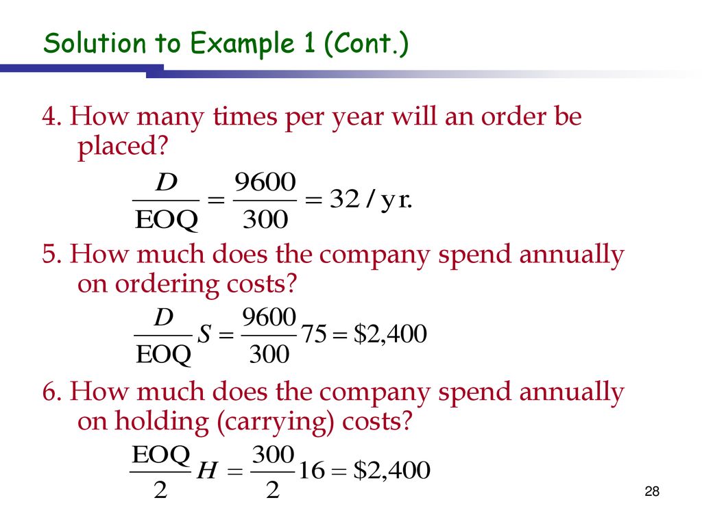 Solution to Example 1 (Cont.)
