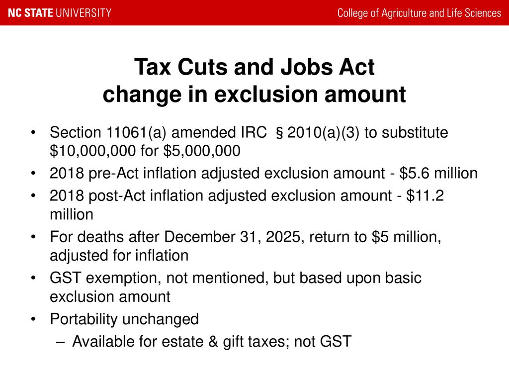 Taxation of Estates and Estates after the Tax Cuts and Jobs Act ppt