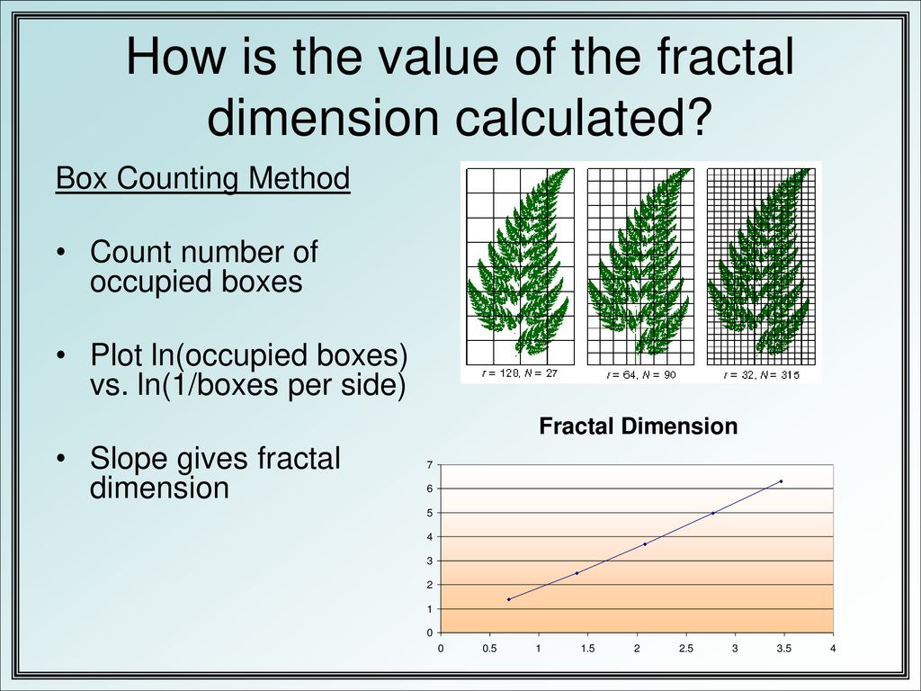 How is the value of the fractal dimension calculated